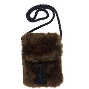 VTG Donna Salyers Fabulous Furs Faux Mink Crossbody Shoulder Bag Made In USA EUC